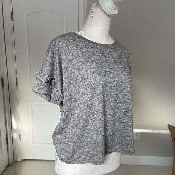 Free Generation Grey Ruffle Sleeve Top - Picture 4 of 7